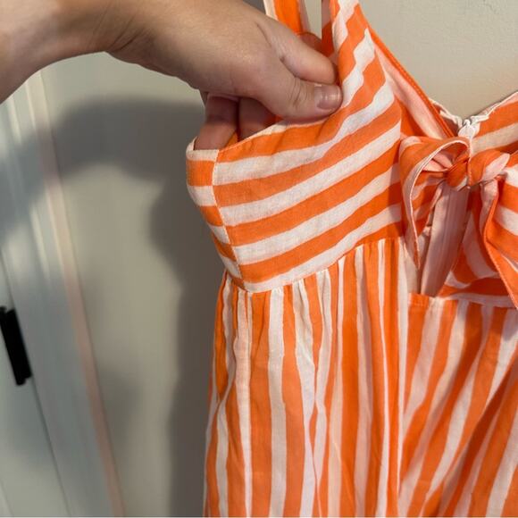 Tuckernuck Oliphant Orange White Cotton Striped Maxi Dress Large - Picture 7 of 15